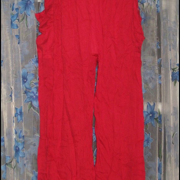 NEW Womens ISLAND PLANET MIAMI Red Gauze PANTS or STRAPLESS JUMPSUIT 1 Size - Picture 2 of 3